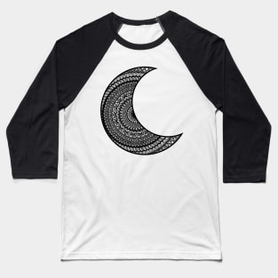 Black half moon mandala art Baseball T-Shirt